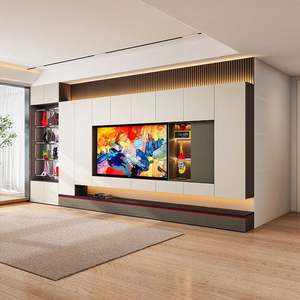 Meuble TV de luxe, unité murale, design moderne, style flottant suspendu pour le placement de meubles et d'équipements dans le salon - Product Image 2