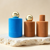 Flacon de parfum marron 30ml 50ml 100ml, flacon de parfum rond avec vaporisateur à fine brume et couvercle, conteneur de parfum floqué, boîte cadeau personnalisée