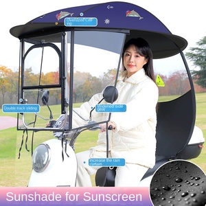 Tettuccio Parasole Moderno per Auto Elettrica, Nuovo <span class=keywords><strong>Parabrezza</strong></span> Rinforzato Rimovibile, Copertura Antipioggia di Sicurezza Manuale per Moto - Product Image 3