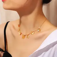Gold Butterfly Pendant Necklace for Women