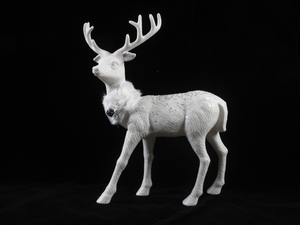 금색 동물 사슴 장식품 플라스틱 반짝이 크리스마스 장식 스카프를 쓴 루돌프 입상 가정용 테이블 탑 바닥 장식 - Product Image 5