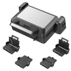 Plancha 5 en 1 con prensa Panini, parrilla completa, parrilla completa, opciones de media Parrilla, incluye lavavajillas - Product Image 4