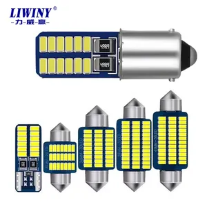 Liwiny ขายส่งไฮไลท์รถหลังคาแสง12โวลต์ BA9S T10 3014 21SMD 31มิลลิเมตรคู่ชี้โคมไฟอ่านโดมแสงอุปกรณ์เสริมอัตโนมัติ