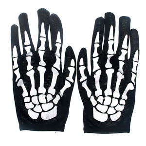 Guantes de esqueleto de Halloween para adultos Accesorios de disfraces de Halloween Cosplay de dedo completo - Product Image 1