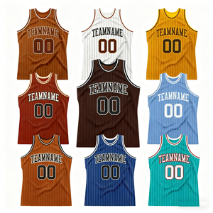 Neue benutzer definierte Basketball-Trikots mit Streifen-Design Hitze presse Gute Qualität Atmungsaktives Hemd Basketball - Product Image 2