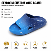 Детские шлепанцы Custom Kids Galaxy Slide с синим принтом в стиле Splatter, дышащие, нескользящие, для мальчиков и девочек, для лета и улицы