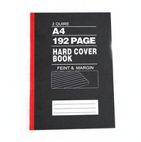 Carnet à couverture rigide A4 noir, reliure cousue, 192 pages, pages lignées, pour l'école et le bureau, vente en gros d'usine, en stock