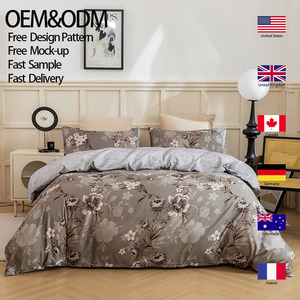 Juegos de fundas de edredón estampadas de poliéster 100% supersuaves personalizadas de alta calidad de fábrica con fundas de almohada con cremallera, fundas de edredón, juego de cama - Product Image 3