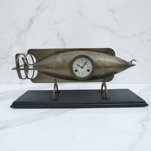 Horloge automatique industrielle en laiton massif de style <span class=keywords><strong>français</strong></span>, couleur bronze antique, 8 jours d'autonomie, modèle <span class=keywords><strong>sous</strong></span>-marin/torpedo - Product Image 1