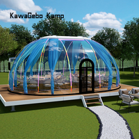 Dôme de glamping transparent en polycarbonate PC préfabriqué de grande taille ovale personnalisé Kawagebo Kamp