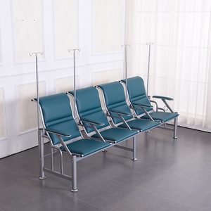 Banco de espera para hospital Oulang Furniture, 3 plazas, silla de infusión azul para uso público en clínicas - Product Image 2