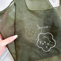 Sac fourre-tout pliable en organza écologique réutilisable, promotionnel et tendance, avec poignée en corde longue de haute qualité, personnalisable