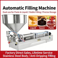 Machine de remplissage automatique à piston et pompe rotative pour pâtes, sauces, crèmes, huiles, shampoings et cosmétiques à haute viscosité en bouteilles en verre