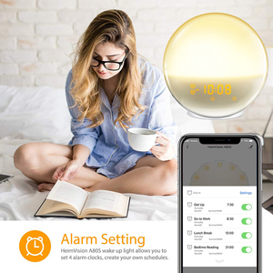 Sveglia con luce sveglia con luce colorata di simulazione dell'alba e luce notturna sbiadita al tramonto - Product Image 3