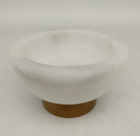 Ensemble de pilon de mortier en marbre naturel 100% de Style Nodic avec base en bois poli nouveauté broyeur d'herbes et d'épices en boîte