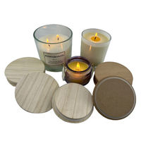 Vente de gros Couvercle en bois de pin personnalisé avec anneau en silicone pour pot à bougie