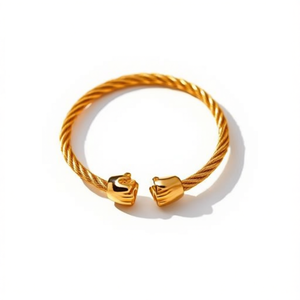 Bracelet en acier inoxydable plaqué or PVD, durable, résistant, bijoux de mode - Product Image 2