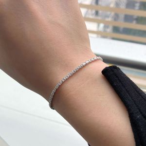 Dylam <b>Iced</b> Out Cubic Zircon Bracelet Sterling Silver 925 Tennis Bracelet Jewelry for Women - Product Image 5