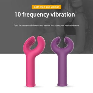Anillo vibrador en forma de U rosa con carga USB para estimulación sexual en adultos, juguete sexual para hombres. - Product Image 4