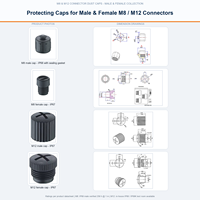 Capuchon de protection étanche en plastique M8 M12 IP68 IP67 mâle/femelle pour connecteur de capteur circulaire d'automatisation