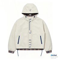 Blouson coupe oversize à carreaux, imprimé DTG Kornit, style streetwear, coupe carrée Y2K, coupe-vent, vente en gros OEM, fournisseur de vêtements tendance