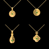 Collar con Colgante de Jadeíta Feicui Natural de Grado A, Oro Puro 999, Diseño de Lujo Ortodoxo, Estilo Mamá, para Eventos de Gala, Para Siempre