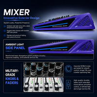 Console de mixage audio professionnelle 14 canaux avec effets numériques Bluetooth USB pour scène, karaoké, système PA