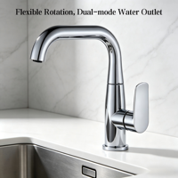 Robinet de lavabo rotatif en acier inoxydable 304 de haute qualité avec valve en céramique pour salle de bain et chambre à coucher