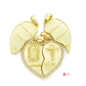 Religious Jewelry Broken Heart Accessories <b>Cross</b> Virgin Mary Link Heart Pendant Charms - Product Image 4