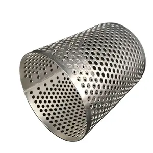 Customized 304 316 stainless steel perforated wire mesh filter tube water beer brewing filter screen cylinder oil filter pipe