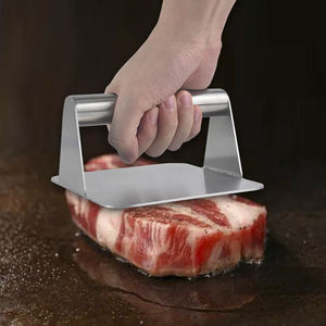 Prensa de carne cuadrada de acero inoxidable para hacer hamburguesas, herramienta de Metal de forma cuadrada para cocinar barbacoa, hamburguesas - Product Image 1