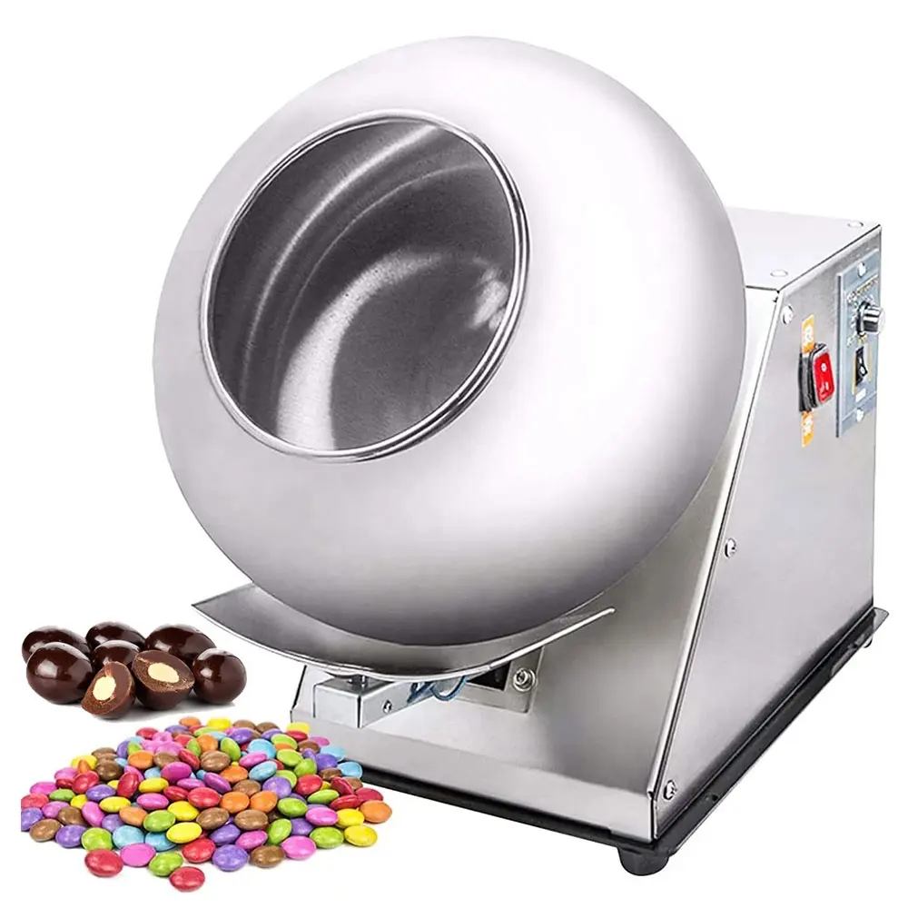 Chocolate Candy Peanut Sugar Coating Making Machine For Making Candy Snack Foods Sugar Coating Machine