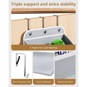 Organizador para Colgar Sobre la Puerta, 18 Compartimentos, Almacenamiento para Bebés, Gris, Tela No Tejida, para Colgar Detrás de la Puerta, Ropa de Bebé - Product Image 6