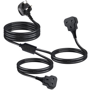 3Pin استبدال BS AC <span class=keywords><strong>3</strong></span>-prong <span class=keywords><strong>2</strong></span> X المملكة المتحدة 3pin مآخذ الإناث إلى المملكة المتحدة 3pin ذكر المكونات تمديد قطاع الطاقة Y نوع الخائن سلك الطاقة - Product Image 1