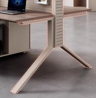 Bureau d'ordinateur ergonomique moderne en bois massif, poste de travail multifonctionnel pour la maison, le bureau et l'appartement