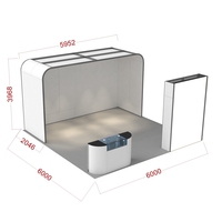 Stand d'exposition portable modulaire au design simple et gratuit avec comptoir