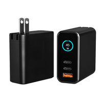 Chargeur USB-C de mur de palladium de voyage de 45W GaN avec l'affichage d'écran de TFT pour Iphone 17