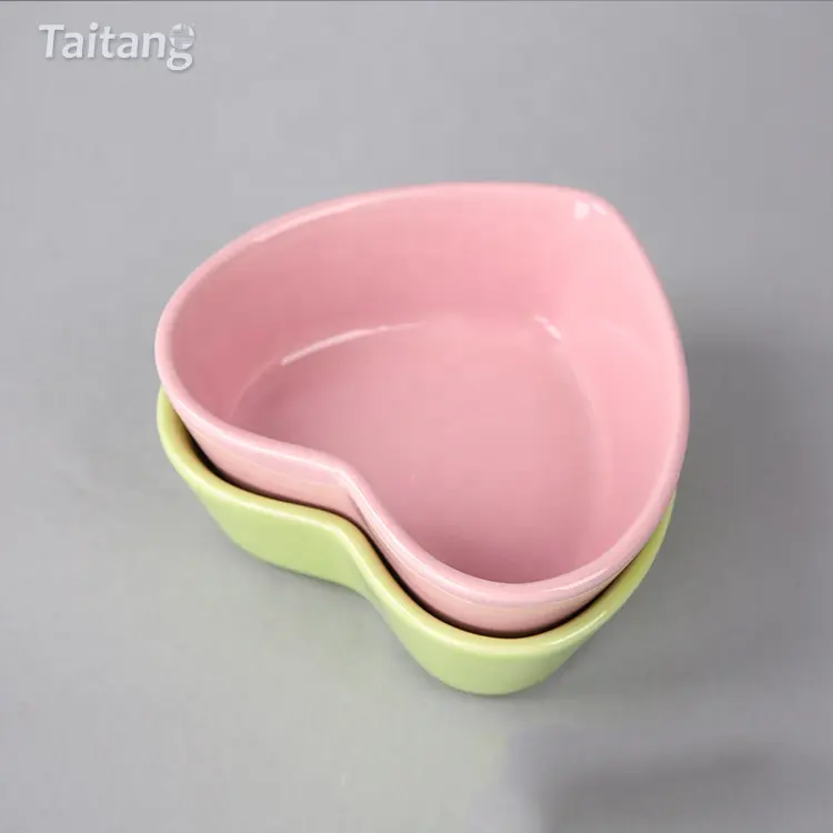Dessert Bowl Heart Shaped Dish Small Ceramic Sauce Dish