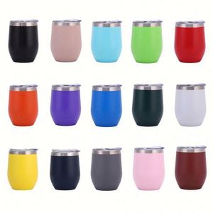 Tasse à café isotherme sous vide en acier inoxydable double paroi de 12 oz, forme d'œuf, avec couvercle, pour l'extérieur - Product Image 3
