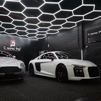 Salon de coiffure salon de coiffure voiture Auto lavage Studio travail hexagonal nid d'abeille hexagonal détaillant Led lumières hexagone Garage plafonnier