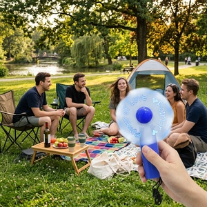 Artículos para <span class=keywords><strong>Fiestas</strong></span>, Ventiladores LED Portátiles Mini Programables con Mensaje Personalizado, Pantalla con Logotipo, Ventilador Publicitario Luminoso de Mano para Bodas y Conciertos - Product Image 6