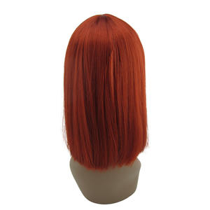 Pas cher <span class=keywords><strong>Court</strong></span> Bob Perruque <span class=keywords><strong>de</strong></span> <span class=keywords><strong>Cheveux</strong></span> Synthétiques 12 pouces Perruque <span class=keywords><strong>de</strong></span> Fermeture <span class=keywords><strong>Court</strong></span> Bob Perruques pour les Femmes Orange - Product Image 2
