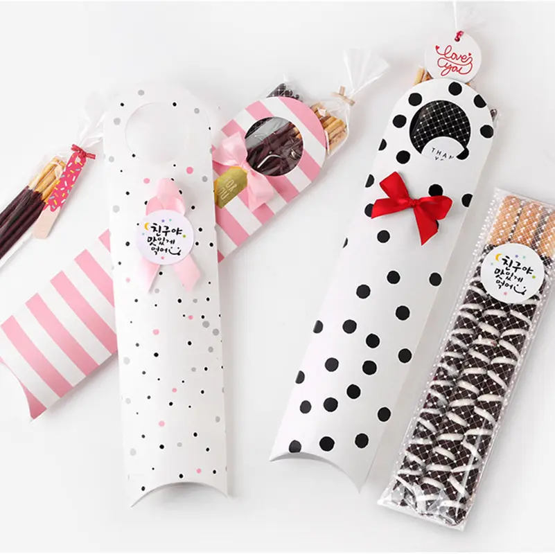 Personalizzato vuoto barretta di cioccolato piccola scatola imballaggio caramelle dolci lecca-lecca grazie dolce amore cuscino scatole di carta
