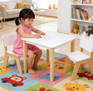 Ensemble de bureau d'étude pour enfants <span class=keywords><strong>en</strong></span> bois, table d'écriture et tabouret non toxiques pour tout-petits, pour la maison et l'école - Product Image 1