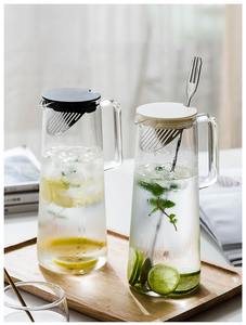 48oz de vidrio jarra de agua con filtro de la tapa de vidrio de bebida jarra de jugo de agua de limón helado de té de vidrio de - Product Image 4