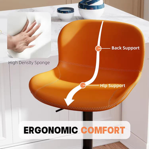 Ensemble <span class=keywords><strong>de</strong></span> tabourets <span class=keywords><strong>de</strong></span> <span class=keywords><strong>bar</strong></span> en cuir PU avec structure métallique, hauteur réglable, repose-pieds <span class=keywords><strong>pivotant</strong></span> avec dossier, <span class=keywords><strong>tabouret</strong></span> <span class=keywords><strong>de</strong></span> <span class=keywords><strong>bar</strong></span> moderne sans accoudoirs pour îlot <span class=keywords><strong>de</strong></span> cuisine - Product Image 6