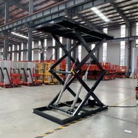 Plateforme élévatrice à ciseaux hydraulique stationnaire personnalisée, quai de chargement, table élévatrice X-Lift de 5 tonnes avec rampe d'extension et rotation