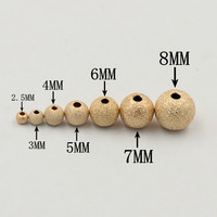 Perles d'espacement en or véritable 14 carats de qualité supérieure, plaquées or, inaltérables, pour composants de bijoux