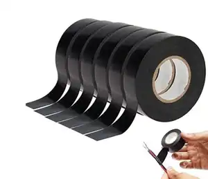 Producto de gran oferta 2024, cinta eléctrica de PVC, fuerte adhesión, aislamiento protector contra la corrosión, cinta eléctrica negra para conductos