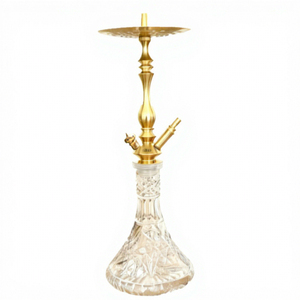 Gold Brass Hookah <b>Crystal</b> Base Water Pipe Decorative Smoking Set for Lounge and Party - Product Image 4